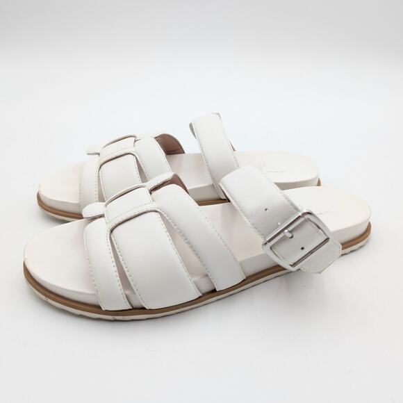 Linea Paolo Rosalie Strappy Slide Sandal Women's Eggshell Size US6.5M EU37 - Picture 1 of 13